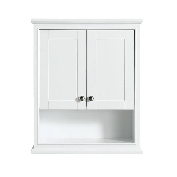 Wyndham Collection Deborah 25 In W X 30 H 9 D Bathroom Storage Wall Cabinet White Wcs2020wcwh The Home Depot - Deborah Over Toilet Wall Cabinet By Wyndham Collection White