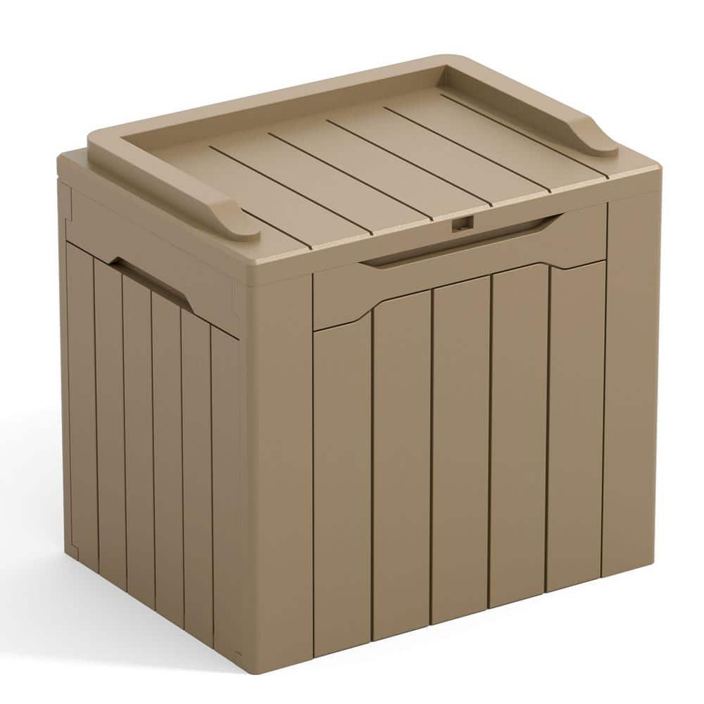 Tozey 32 Gal. Mecha Style Mocha Polyresin Deck Box V-PSB-0063-WCF