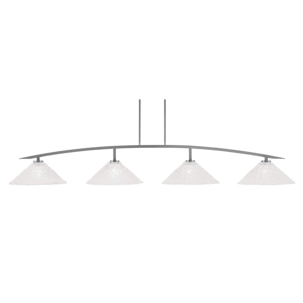 Siena 4-Light Graphite Billiard Light with 16 in. Italian Bubble Glass Shad