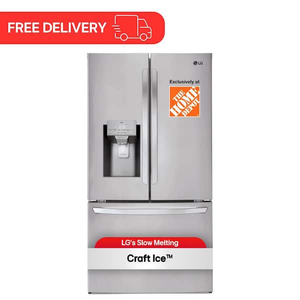 28 cu. ft. 3 Door French Door Refrigerator with Ice and Water Dispenser and Craft Ice in PrintProof Stainless Steel