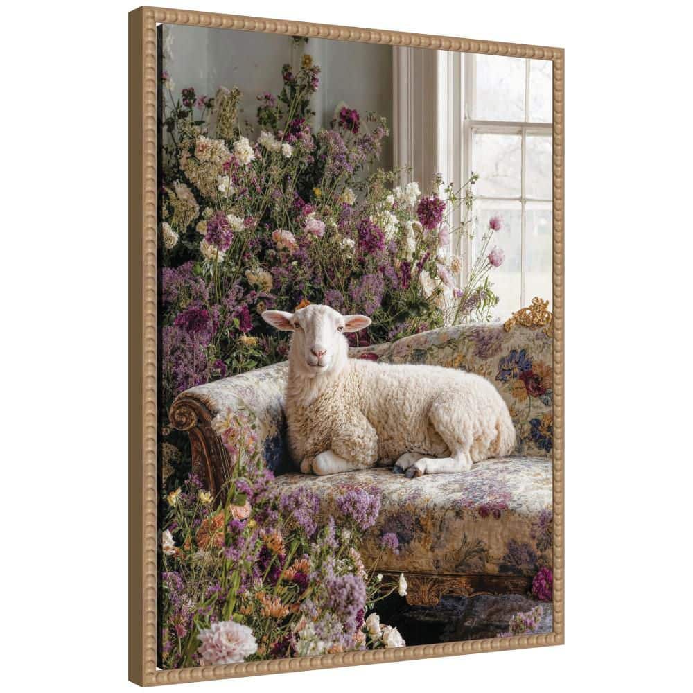"Sylvie ""Cute Sheep in Romantic Flowers"" by Michael Schauer Framed Art Print 24 in. x 18 in." price history on PriceWatchPro