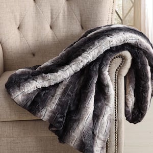 Black and Brown Polyester Throw Blanket