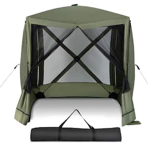 6.7 ft. x 6.7 ft. 4-Panel Pop up Camping Gazebo Quick-Set with 2 Sunshade Cloths
