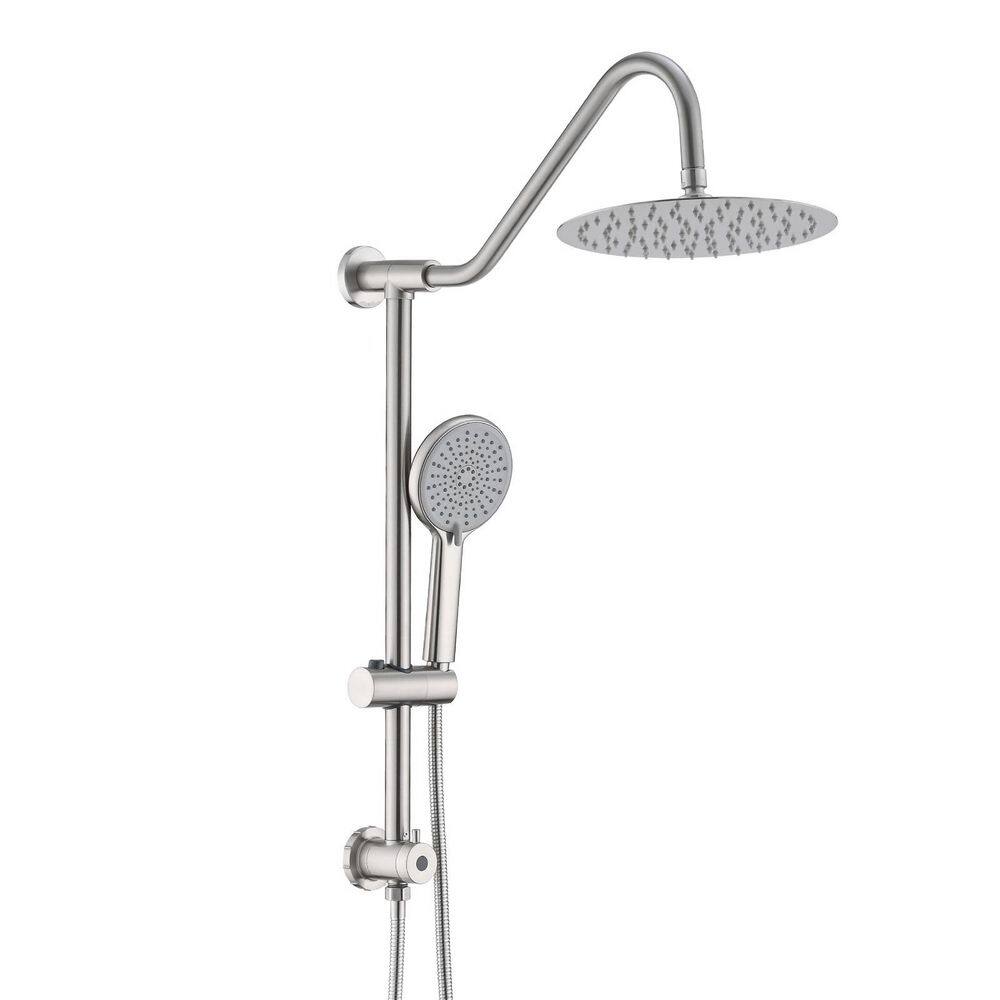 3-spray 10 in. Dual Wall Rain Shower Head and Handheld Shower Head with 2.0 GPM in Brushed Nickel (Not Valve Included) price history on PriceWatchPro