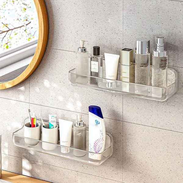 12.5 in. W x 4 in. D Acrylic Bathroom Shelves Decorative Wall Shelf (2 pcs)