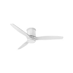 Hinkley Hover 52" 6-Speed Indoor/Outdoor Flush Mount Ceiling Fan with Light, Matte White