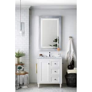Copper Cove Encore 30 in. W x 23.5 in.D x 36.2 in. H Single Vanity in Bright White with Marble Top in Carrara White