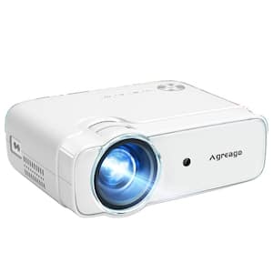 1920 x 1080 4K Full HD 5G WiFi Bluetooth Portable Projector with 14000-Lumens Zoom Function  &  Compatible HDMI, USB, AV