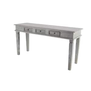 59 in. Grey Rectangle Mahogany Rustic Console Table