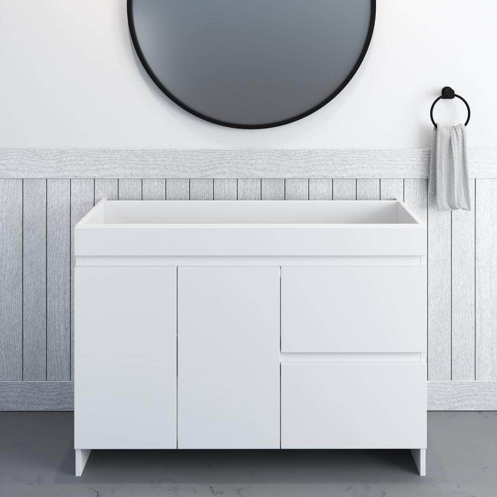 Mace 48 in. W x 18 in. D x 34 in. H Bath Vanity Cabinet without Top in White with Right-Side Drawers price history on PriceWatchPro