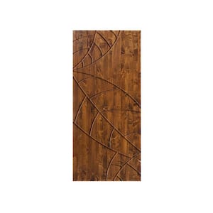 30 in. x 80 in. Hollow Core Walnut Stained Pine Wood Interior Door Slab