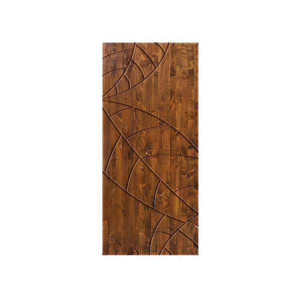 CALHOME 36 in. x 96 in. Hollow Core Walnut Stained Pine Wood Interior Door Slab