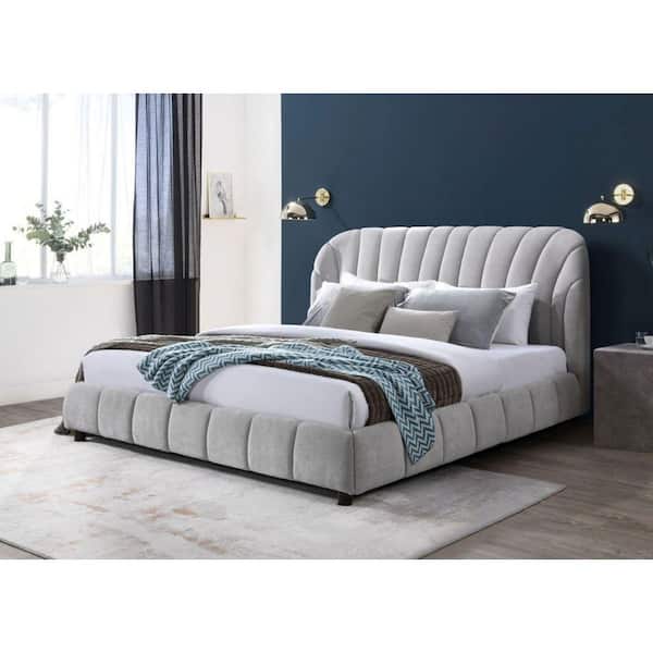 Tillie Gray Wood Frame King Panel Bed