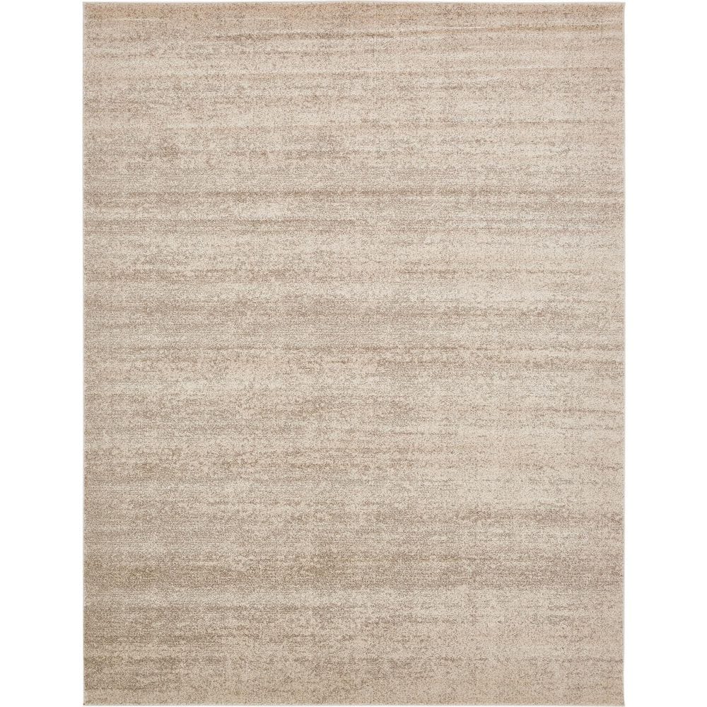Modern Bone Beige Rectangular Tufted Area Rug, 10' x 13'