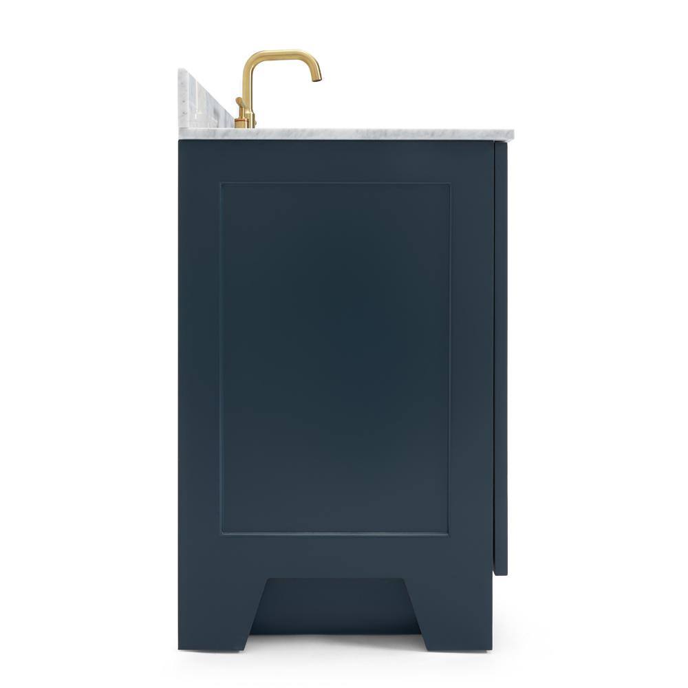 Midnight Blue Freestanding Vanity with Carrara Marble Top