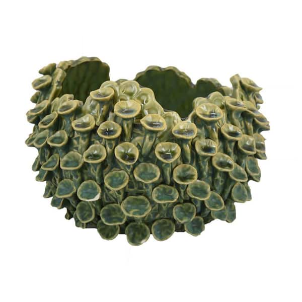 Nina Green and Blue Round Ceramic 10 in. Decorative Bowl
