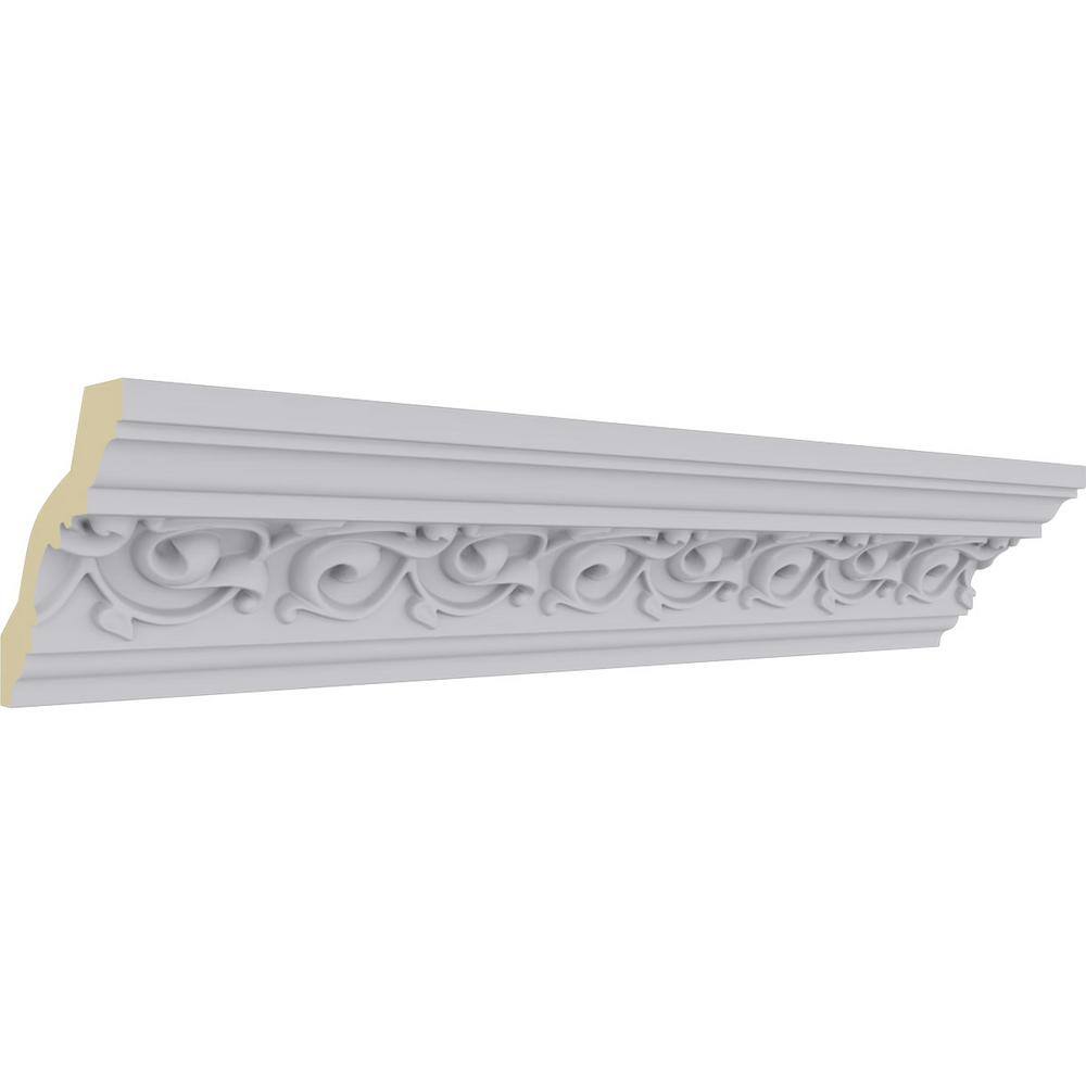 Primed White Polyurethane Geometric Crown Moulding Sample