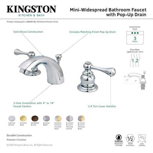 Rumson® 4-Inch Centerset 2-Handle Bathroom Faucet 1.2 gpm/4.5 L/min With  Lever