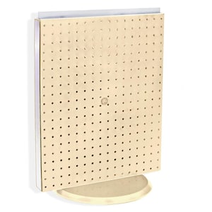 20.25 in. H x 16 in. W Revolving Pegboard Counter Display Almond