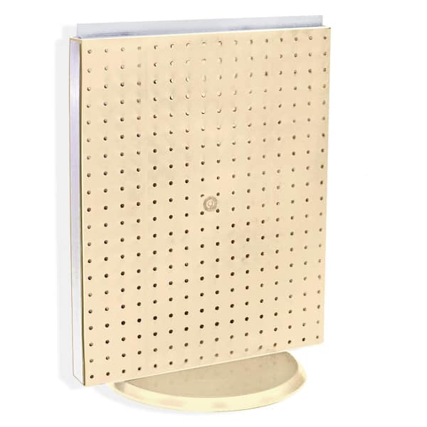 Azar Displays 20.25 in. H x 16 in. W Revolving Pegboard Counter Display Almond