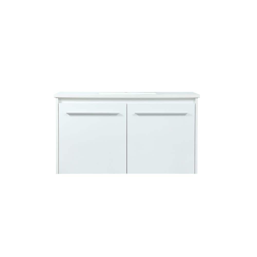 Simply Living 36 in. W x 18 in. D x 19.7 in. H Bath Vanity in White with Iv