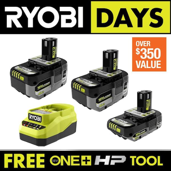 ONE+ 18V Lithium-Ion HIGH PERFORMANCE Starter Kit with 2.0 Ah Battery, (2) 4.0 Ah Batteries, and Charger