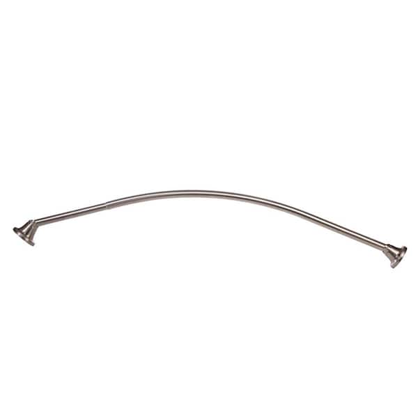 ARISTA 72 in. Stainless Steel Adjustable Curved Shower Rod in Satin Nickel