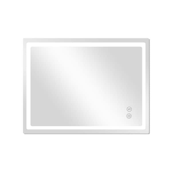 Unbranded 24 in. W x 32 in. H Rectangular Frameless Wall Bathroom Vanity Mirror in Chrome, LED Anti-Fog Makeup Mirror for Hotel