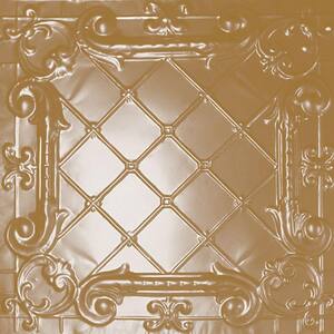 2 ft. x 2 ft. Clip Up Tin Ceiling Tile in Satin Brass (24 sq. ft./case)
