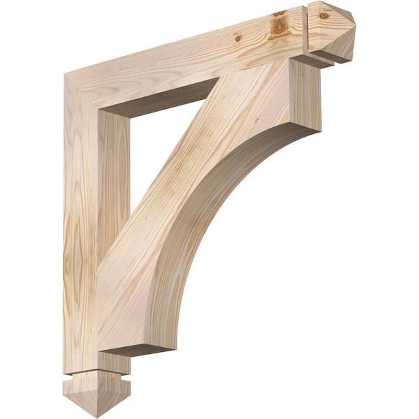 Ekena Millwork 3.5 in. x 26 in. x 26 in. Douglas Fir Westlake Arts and Crafts Smooth Bracket