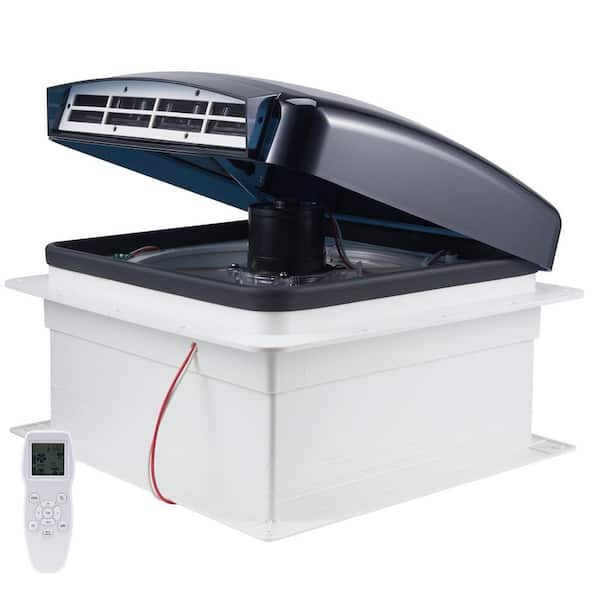 14 in. RV Roof Vent Fan 12V 10-Speed Reversible Fan with Remote Rain Cover and Power Lid Fits 14 x 14 in. Roof Openings