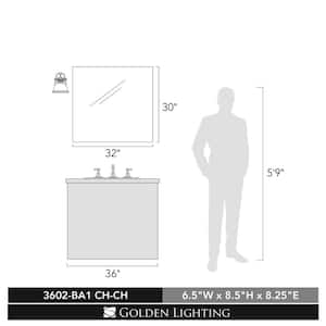 Duncan Chrome 1-Light Bath Light