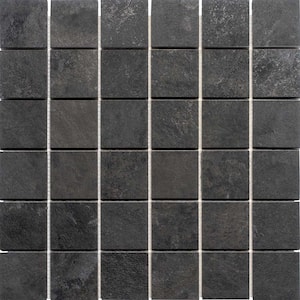 Splendor Black 11.81 in. x 11.81 in. Matte Porcelain Mosaic Wall and Floor Tile (10.65 sq. ft./case) (11-pack)