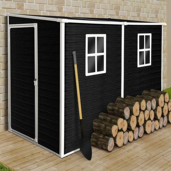 ToolCat 4 x 8 ft. Outdoor Waterproof Resin Storage Shed with Floor
