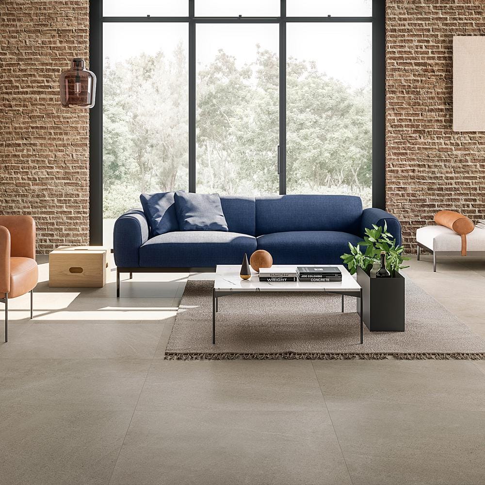 Lincoln 36" x 36" Matte Gray Porcelain Cement Look Tile