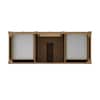 Interior view of the vanity cabinet shelving and storage.