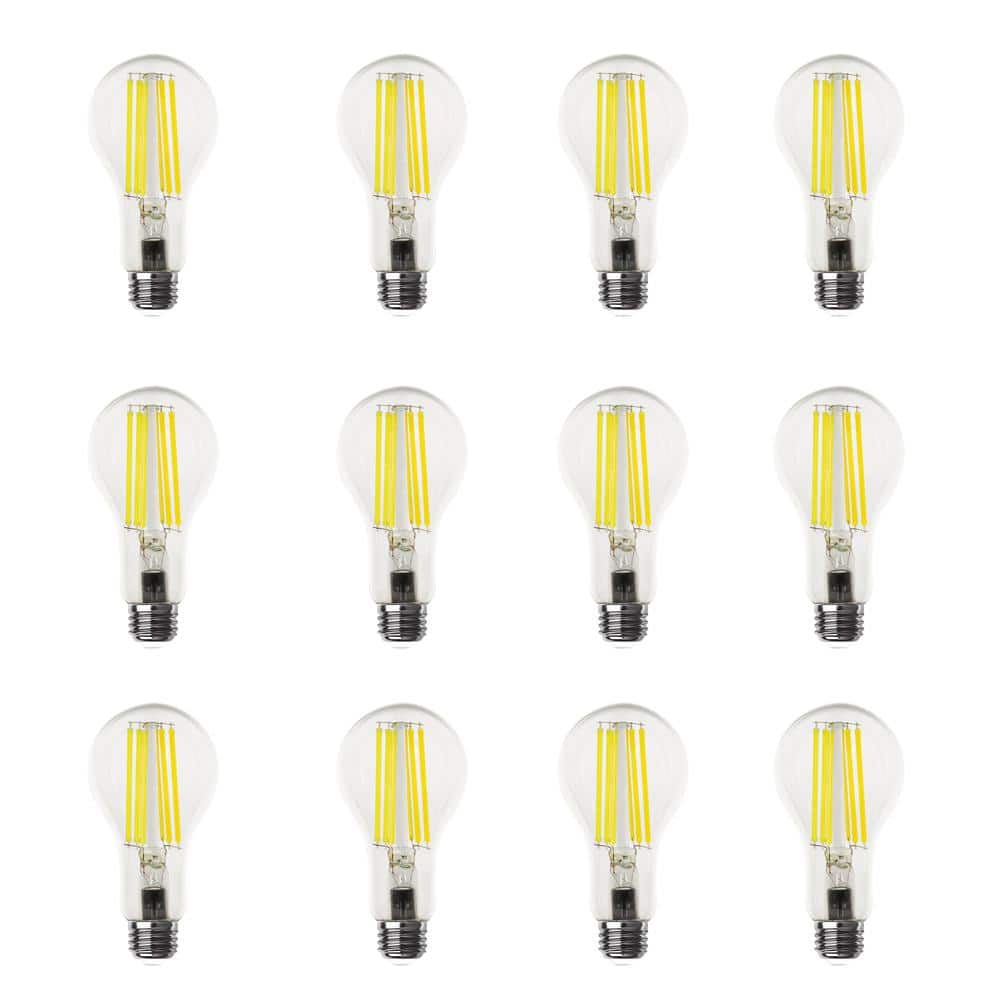 Feit Electric 150-Watt Equivalent A21 Clear Glass Filament Bright White (3000K) LED Light Bulb (12-Pack)