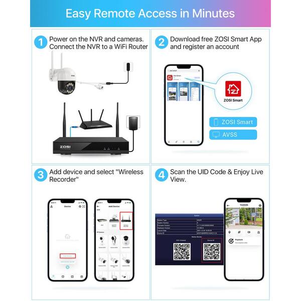 Wifi Nvr Zosi Security Camera Wifi Setup 3MP Wireless Security