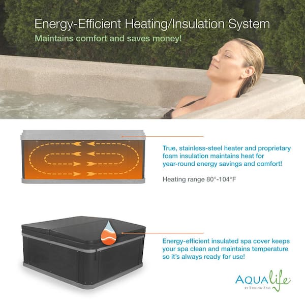 AquaLife Ariana 6-Person 30-Jet 70-Port 240-Volt Hot Tub Lounger