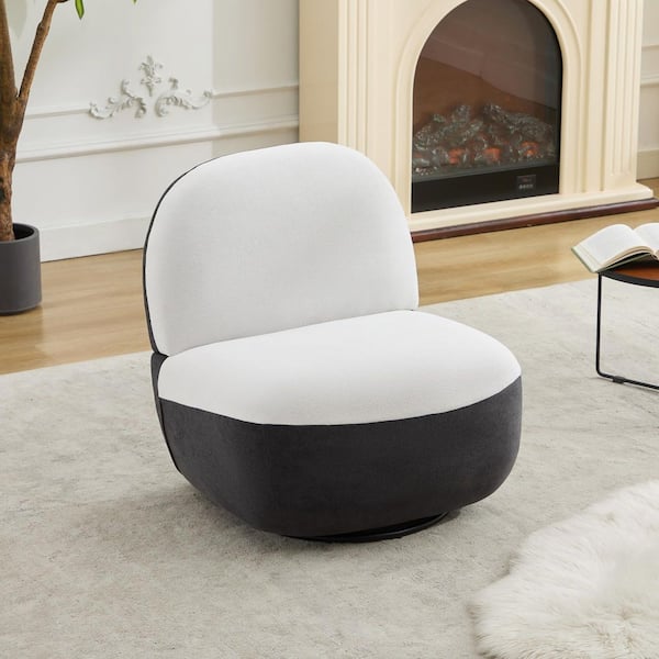 JEAREY Modern Gray Chenille Fabric Upholstered 360° Swivel Barrel Accent Chair Side Chair