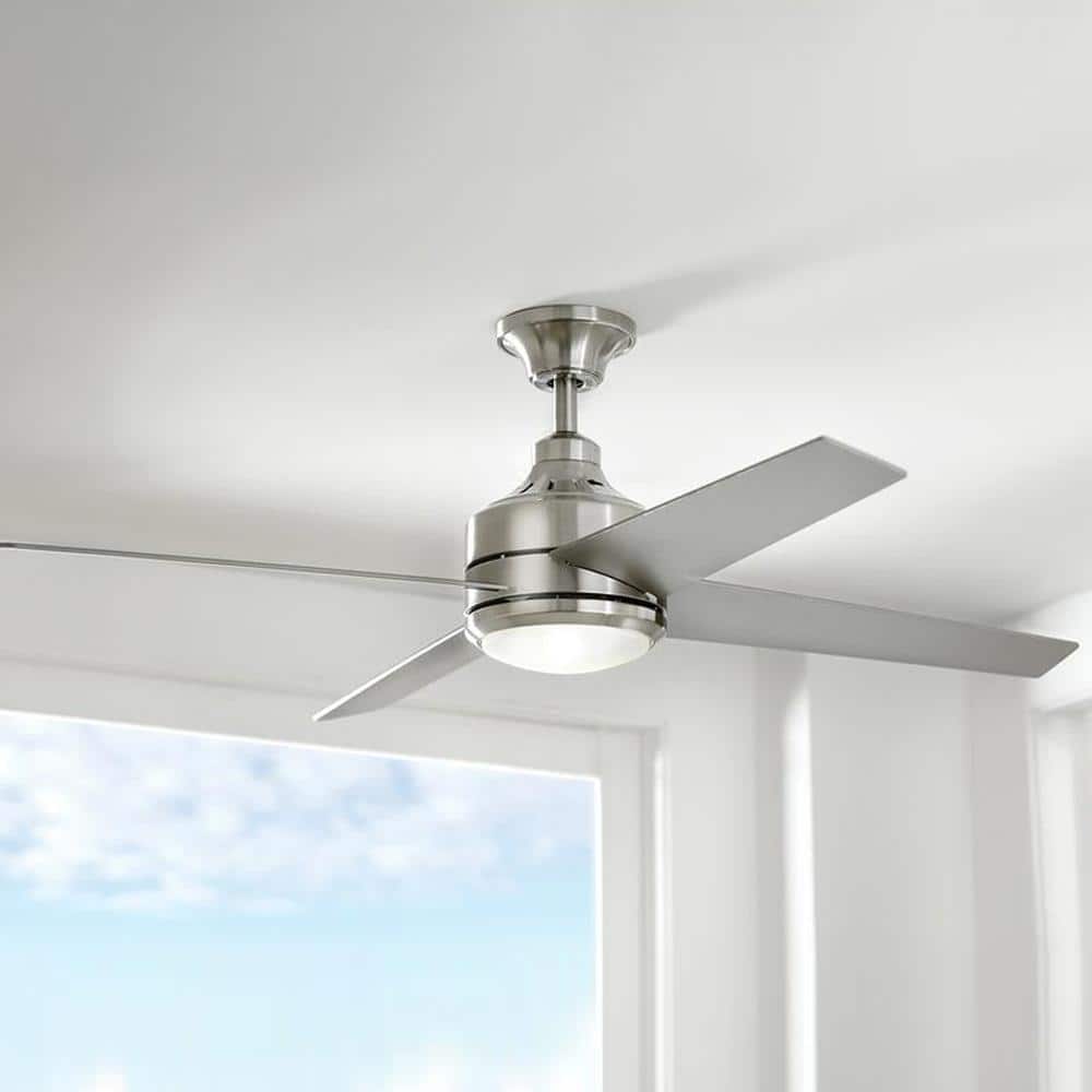 Mercer 52" Nickel LED Ceiling Fan with Remote and Light