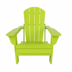 Addison Poly Plastic Folding Outdoor Patio Traditional Adirondack Lawn Chair in Lime