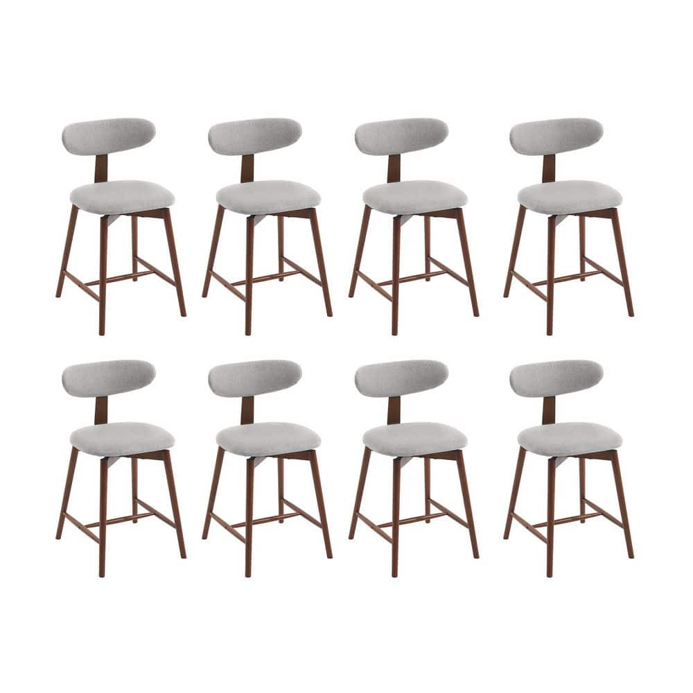 22.4 in. H Light Gray Low Back Solid Wood Swivel Bar Stool with Fabric Seat(set of 8) price history on PriceWatchPro