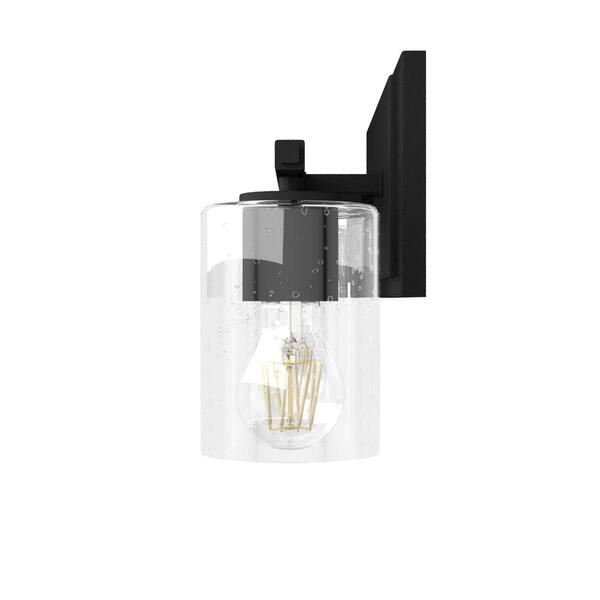 Hunter - Kerrison 21 in. 3-Light Natural Iron Vanity-Light with Clear Seeded Glass Shades