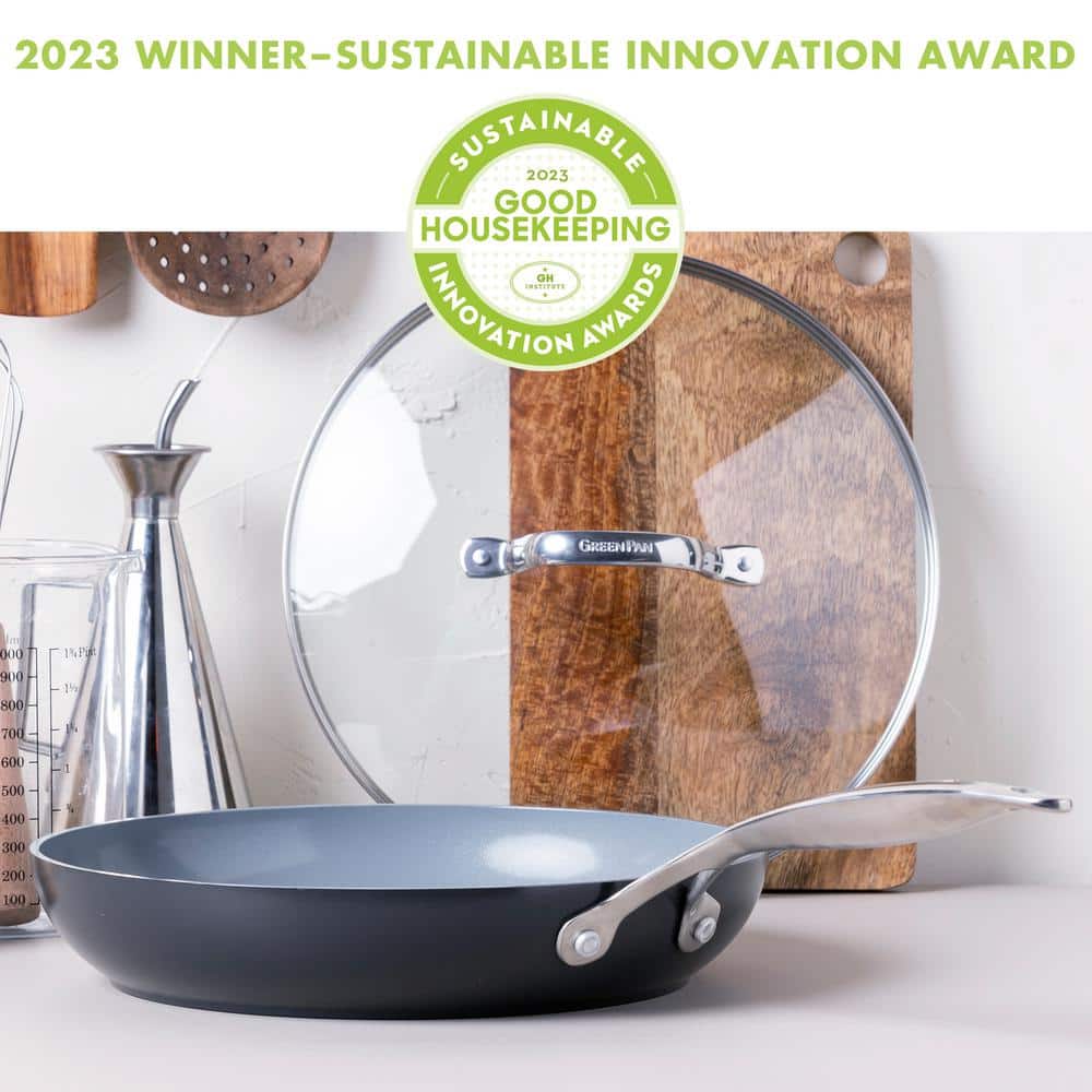 Valencia Pro 10" Gray Ceramic Nonstick Frypan with Lid