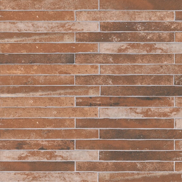 Capella Red Brick 2 in. x 18 in. Matte Porcelain Floor and Wall Tile (8 sq. ft./Case)