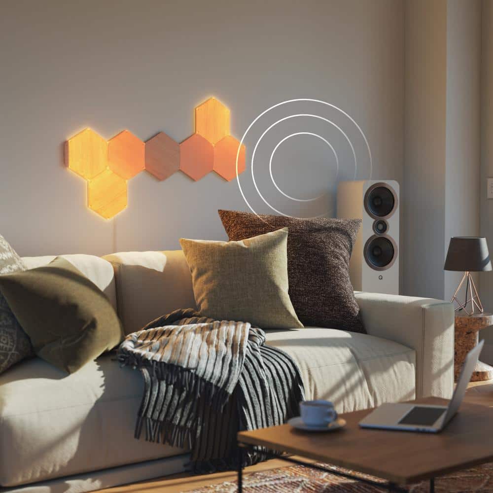 Nanoleaf 7 Panels Adjustable White Hexagon Modular LED Wall Lights
