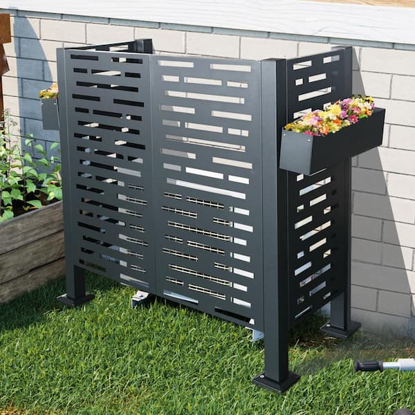 4 ft. D x 2 ft. W Air Conditioner Fence for Outdoor Units, Metal Privacy Fence Cover