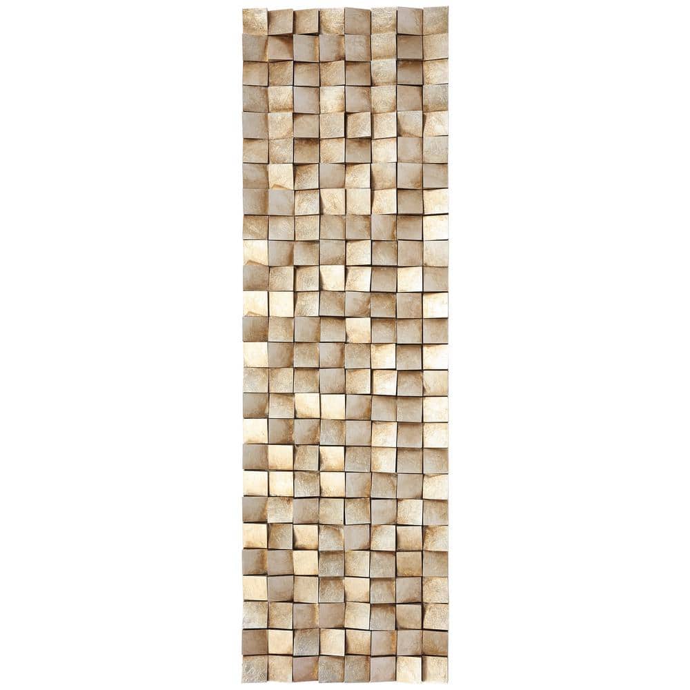 Harvest Light 72" Textured Wooden Block Wall Sculpture