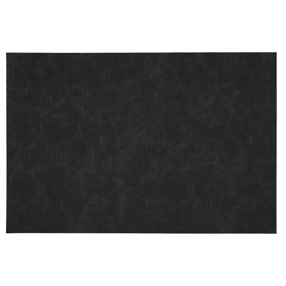 Black Faux Leather Reversible Rectangular Placemat Set of 4